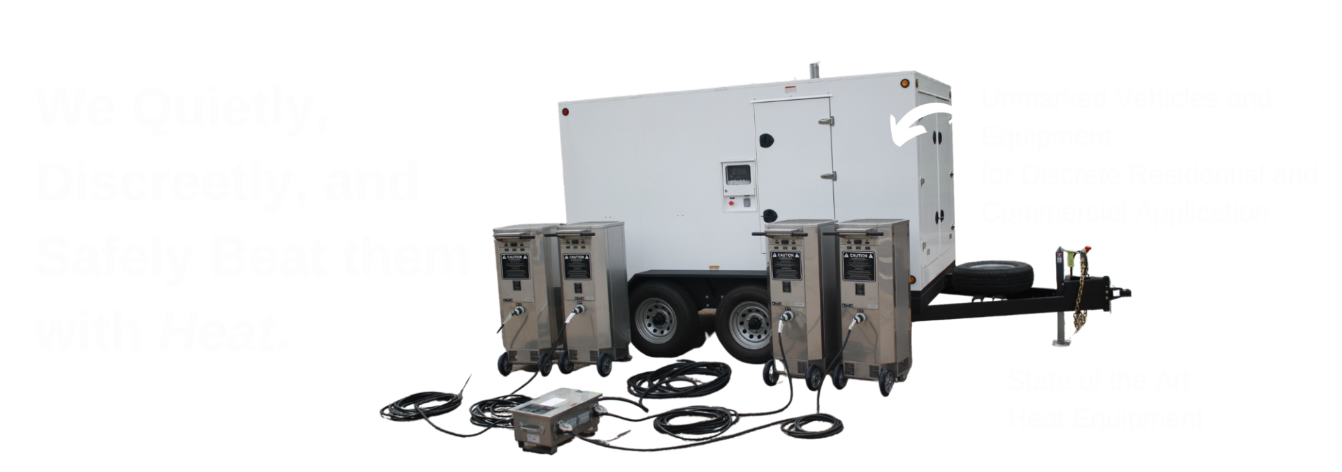 Bama Exterminating heat treatment equipment and unmarked service vehicles